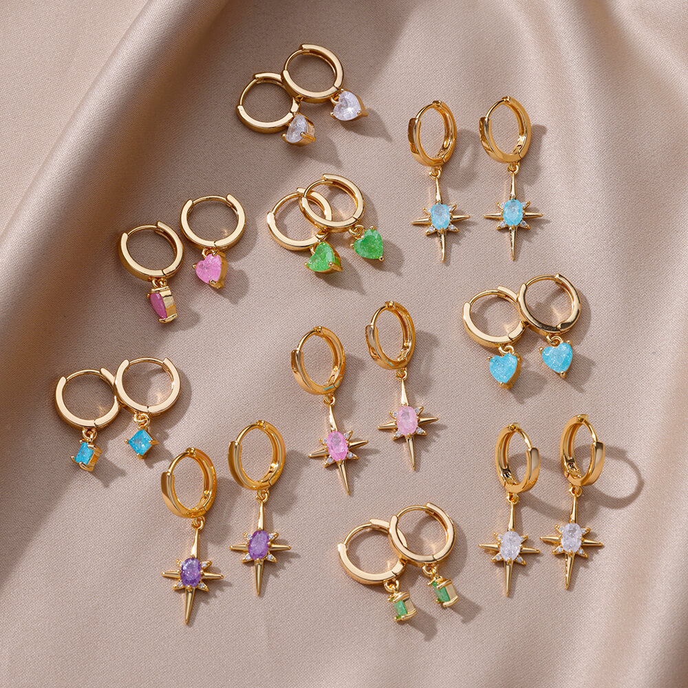Pendientes de estrella de ocho puntas para mujer, pendientes de acero inoxidable de verano, tendencia nueva en joyería para pareja femenina, aretes de mujer 2024