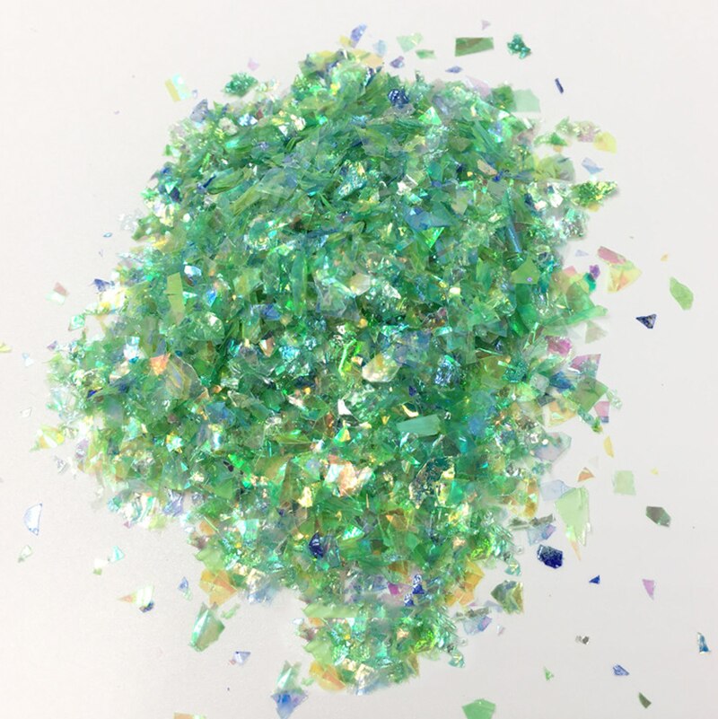 20 g / partia nieregularny papier powłoki cekiny żywica epoksydowa Craft materiały wypełniające kolorowe błyskotki brokat do majsterkowania rzemiosło żywiczne: Green