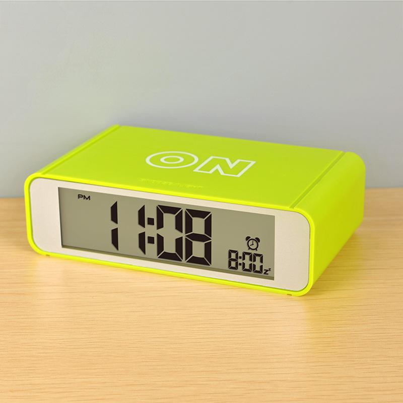 Intelligent Flip Alarm Clock Digital Electronic Top Touch Sensor Watches Luminous Snooze Bedside Clocks Rechargeable Desktop: green 