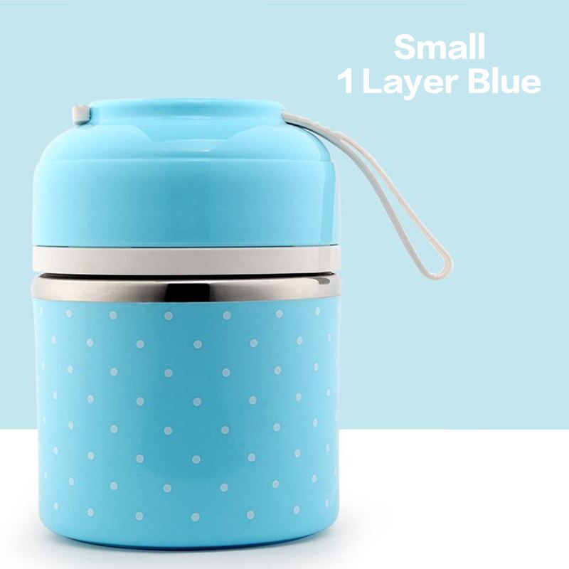 Leuke Japanse Lunchbox Voor Kids Portable Outdoor Rvs Bento Box Lekvrije Voedsel Container Keuken Voedsel Doos: blue 1 Layer / Without Bag