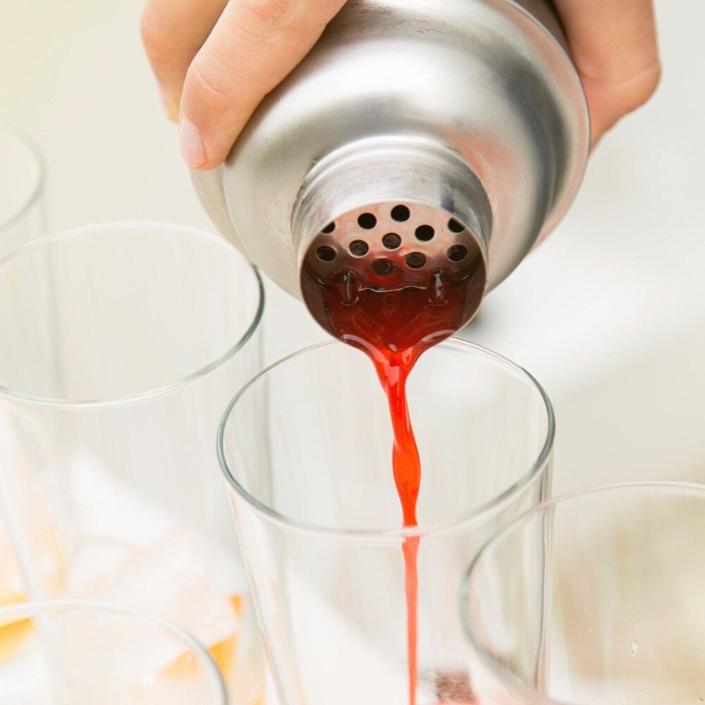 Stainless Steel Cocktail Shaker Mixer Set Wine Martini Boston Shaker for Bartender Drink Party Bar Tools Set 750ML Wine Bottle