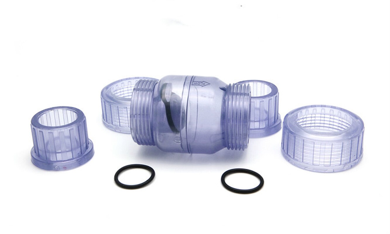 1pc flap check valve used for garden irrigation water pipe chemical industry low pressure flap check valve transparent pvc union
