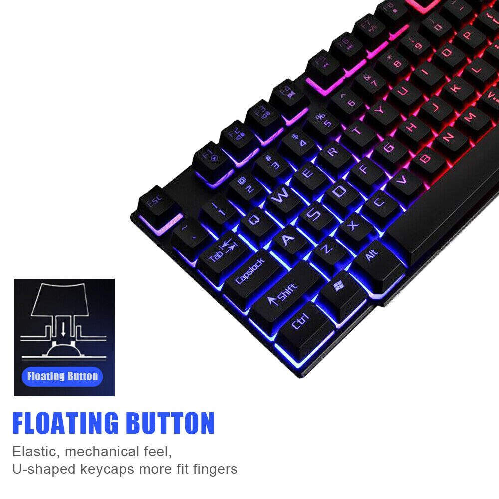 Keyboard And Mouse Kit Floating USB Interface Computer Gaming Keyboard Mouse Set Gaming Mouse Keyboard Kit Home Office