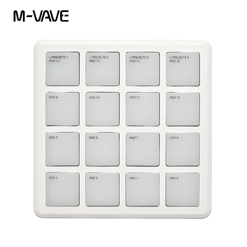 M-VAVE SK-16 SMC-PAD Pocket Pad Draagbare draadloze MIDI-controller 16-pads Geschikt percussie-toetsenbord USB-C-interface