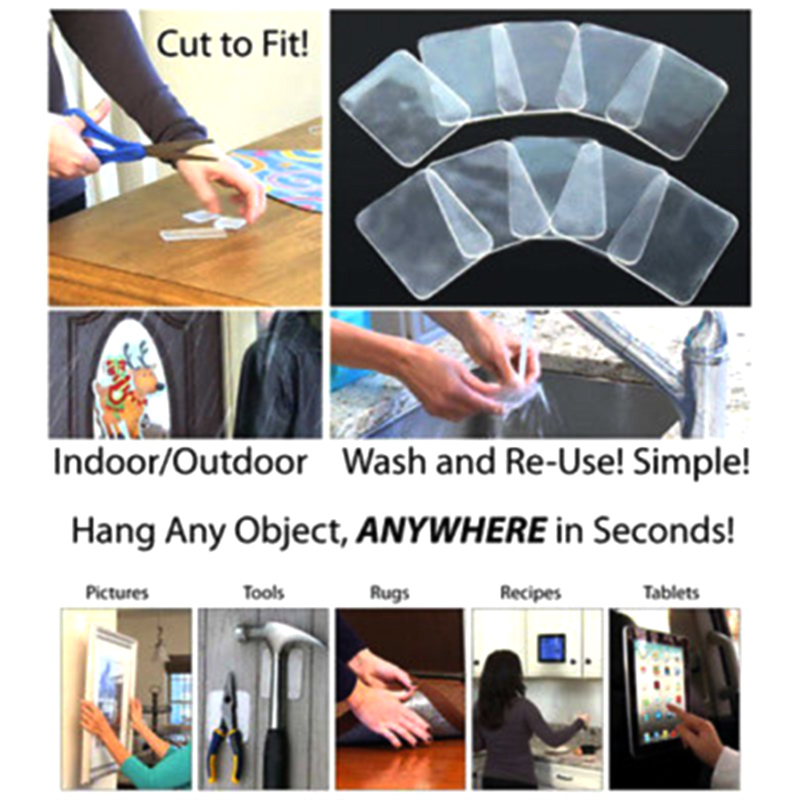 Super Sticky Gripping Pad Clear Double-Sided Adhesive Washable for Home Kitchen SDF-SHIP