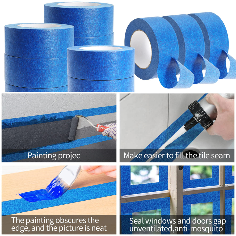 3 rollen/set verftape Multi-oppervlak maskeren te verwijderen Verftape Beveiliging Muurschildering Ambachten Kunst Bouw Thuis 20 m/rol