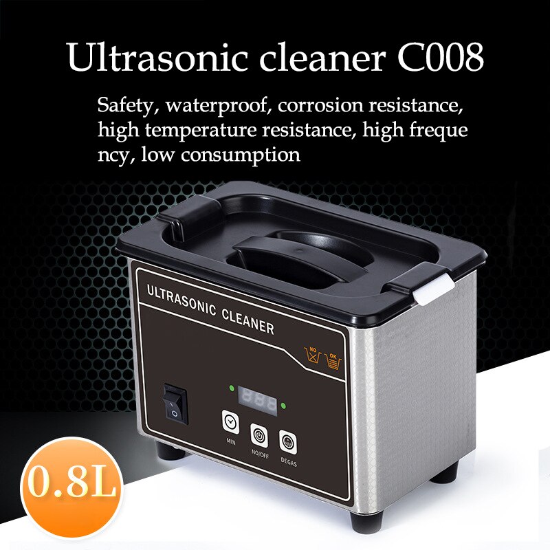 Ultrasonic Cleaner 35w 800ml Household Digital Stainless Steel Basket Ultrasound Cleaning For Denture Watches Glasses