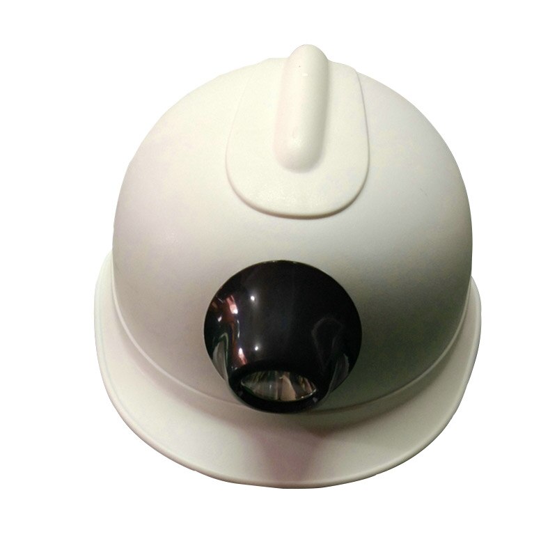 Sikkerhedshjelm med lampe minearbejdere arbejdshætte lampe opladning forlygter hård hat til byggearbejde beskyttende hjelme: Hvid