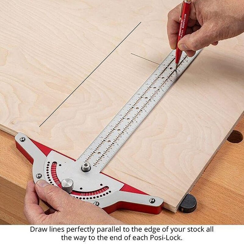 Woodworkers Edge Rule,Protractor Angle Finder,Two Arm Woodworking Ruler Angle Measure Tool, Baseboard Crafts