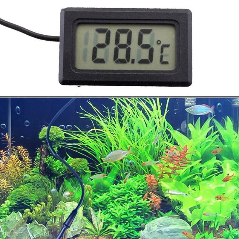 Vandtæt akvarietermometer med probe, akvarium vandtemperaturmåler, digitalt elektronisk akvarietermometer