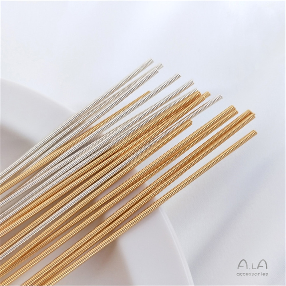 14K Gold Plating Real gold and silver soft spring sleeve DIY winding memory steel ring bracelet collar wire protection tube