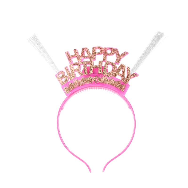 Diademas de luz LED Feliz Año cumpleaños amor cinta de pelo adorno de cabeza aro
