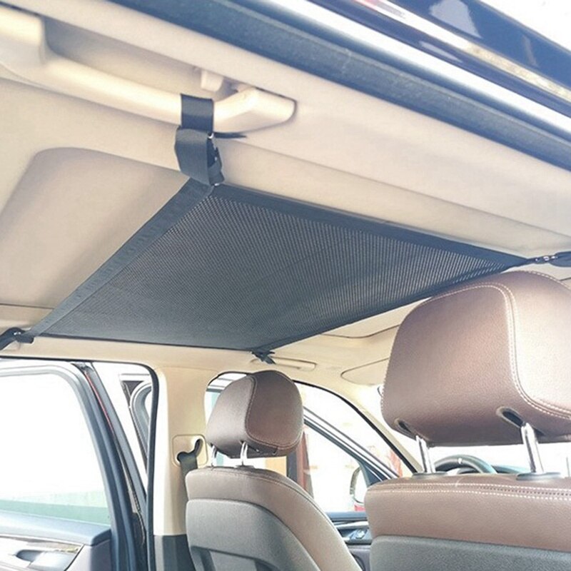 Car Ceiling Storage Net Pocket Universal Car Roof Interior Cargo Net Bag with Zipper Car Trunk Storage Nets Car Accessories