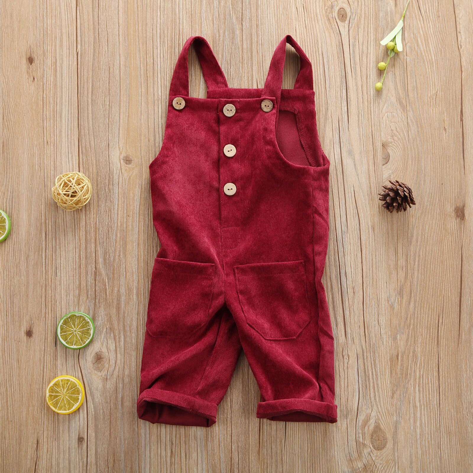 6M-5T Kids Overalls Broek Baby Meisje Jongen Effen Kleur Knop Jarretel Broek Met Zakken Jumpsuit Overalls