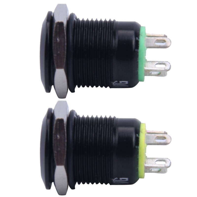 2 Pcs 12V 2A 9.5mm LED Metal Cap Power Momentary P... – Grandado