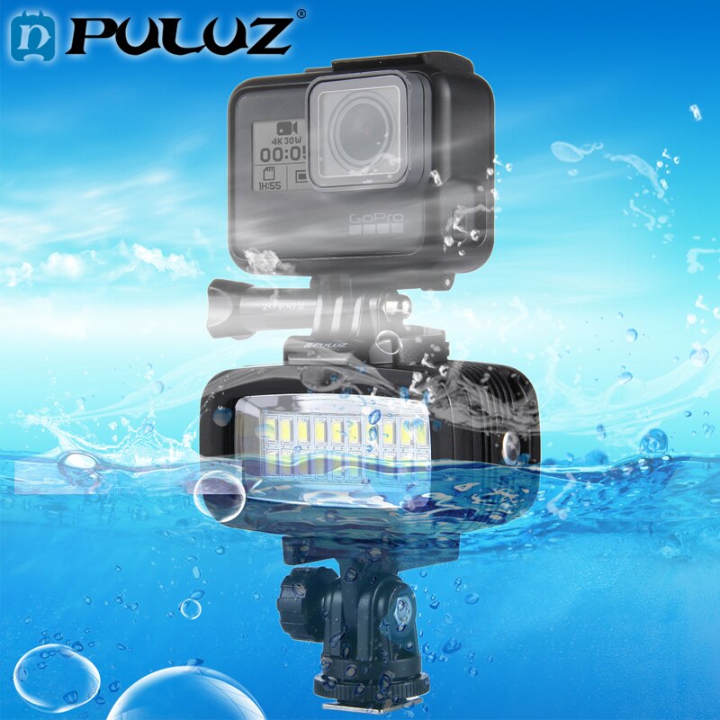 PULUZ 20 LEDs 40m impermeabile IPX8 Studio Light Kit Video e foto per GoPro/ Xiaoyi e altre Action cam luce subacquea