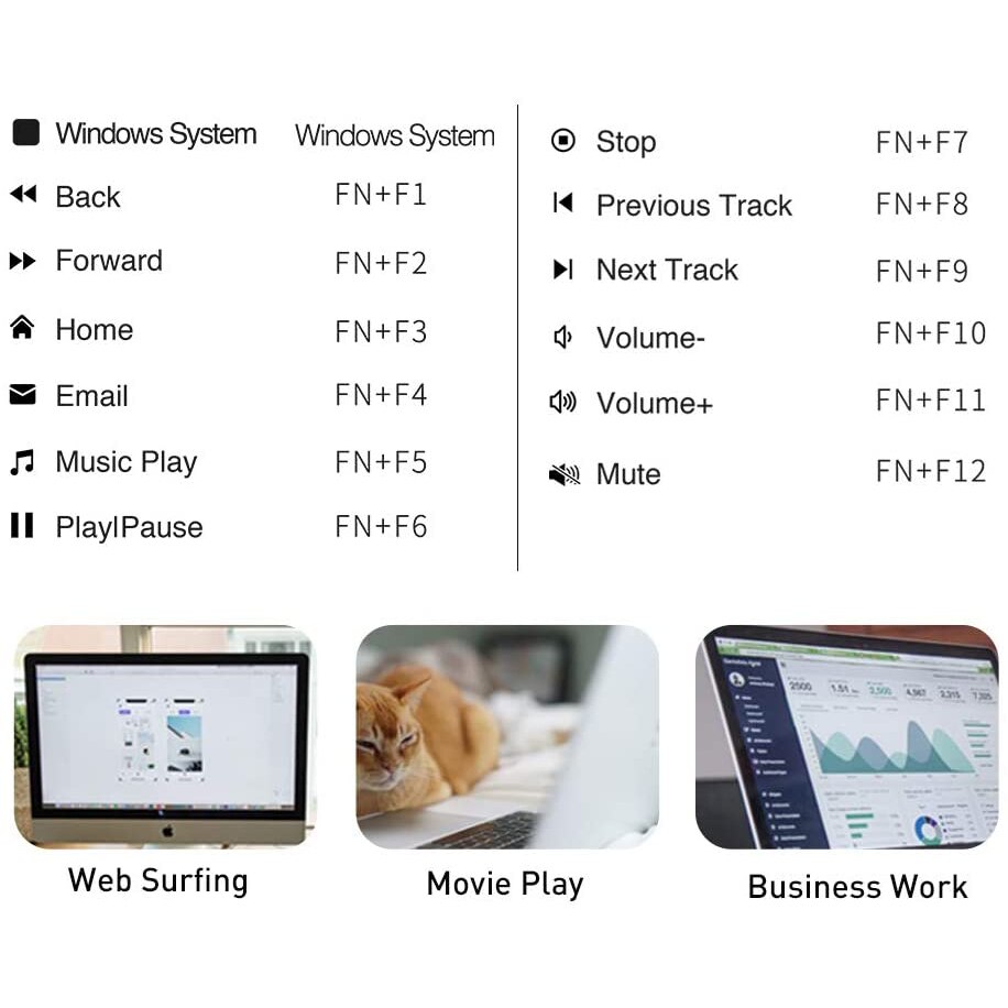 RAPOO K800 2.4G Wireless Keyboard Silent Mini Compact Keyboards for Computer Desktop PC Laptop Travel Business Plug and Go