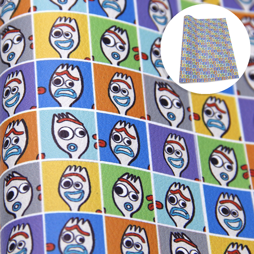 20*34cm Cartoon Princess Printed Lychee Faux Leather Artificial Synthetic Leather Fabric Vinyl Sewing DIY Bows Material,1Yc9596: 1090290036