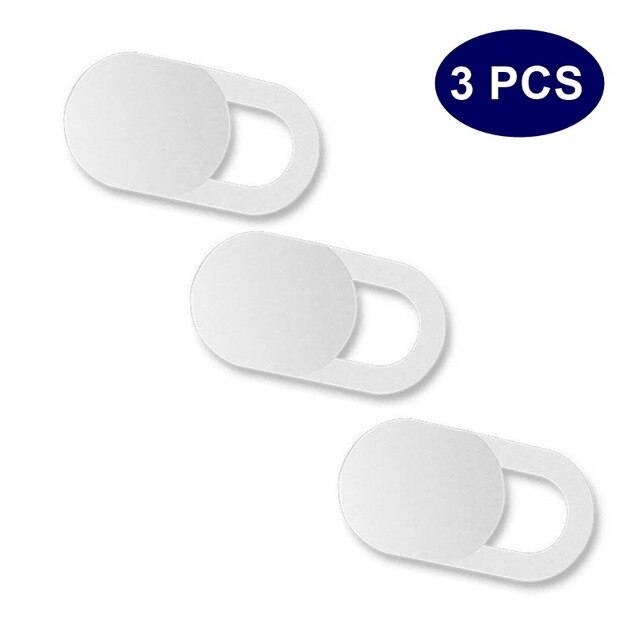 Cubierta Universal para WebCam, cubierta Ultra delgada con imán de obturador, cubierta para lente de cámara deslizante para Web IPhone, Macbook, iPad, portátil, pegatina de privacidad: 3 PC White