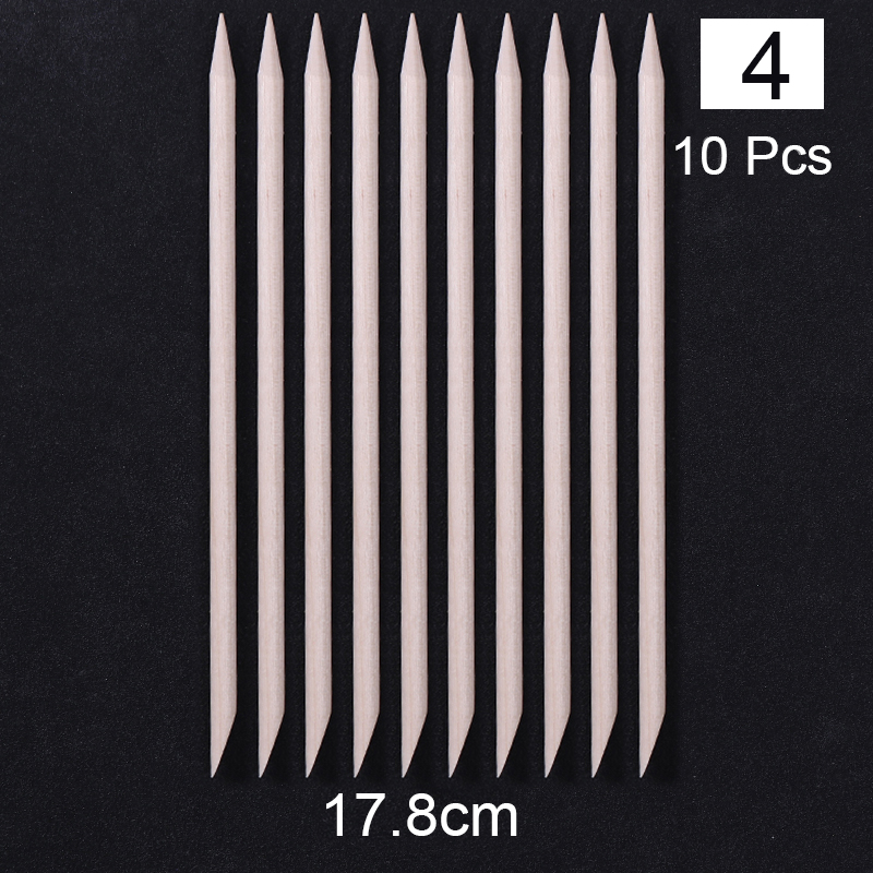 10 st träpinne nail art strass remover verktyg nagelprickande verktyg för nagelband pusher nagelband ta bort verktyg gafflar för naglar: 17.8cm