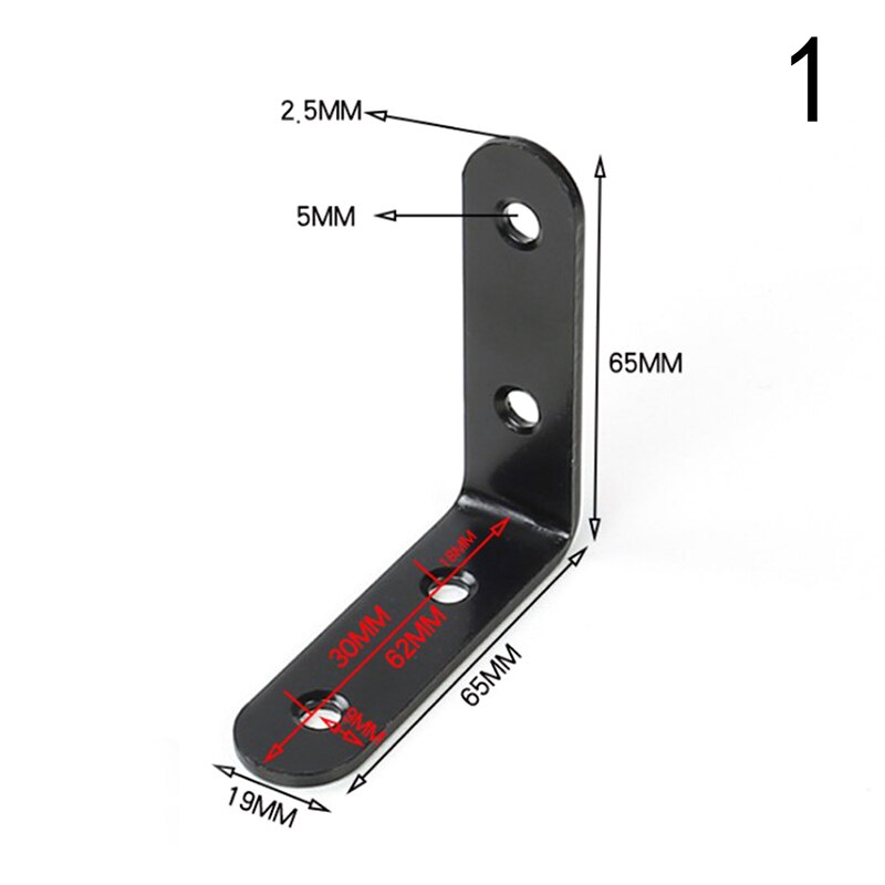 Thickened Stainless Steel,laminate Support, L Shape Fixed Bracket Connector, 90 Degree Right Angle, Black Corner Code: N7-65x65