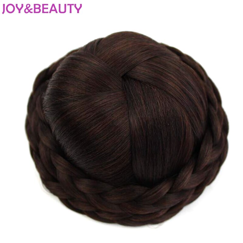 Joy&beauty hår flettet klip i hår knold chignon hårstykke donut roller bolle hårstykke håndstrikket fletning syntetisk chignon