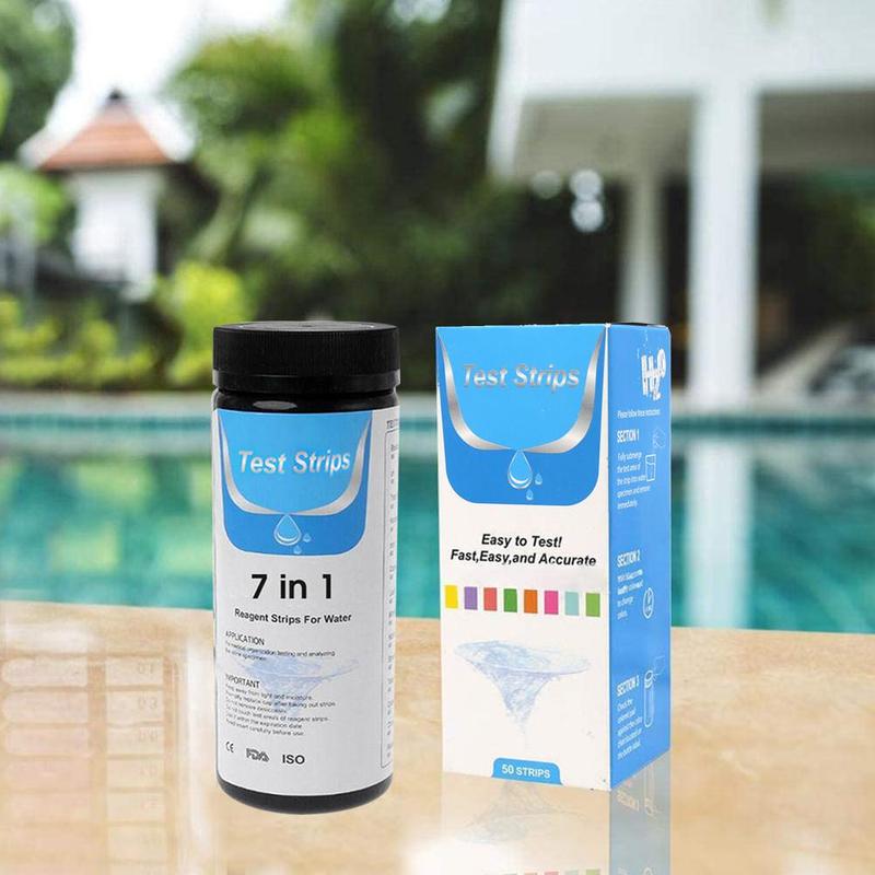 Multifunction 7 in 1 Aquarium Fish Tank Water Strips PH Nitrite Chlorine Total Alkali For Testing Residual Hardness Level P W5J0