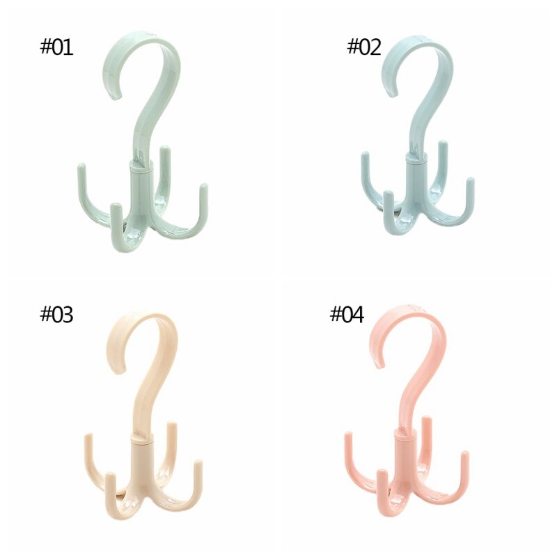 Practical Multi-purpose Scarf Hanger Belt Bag Storage Shelf 360 Degrees Rotatable Convenient And Durable Green Pink Beige