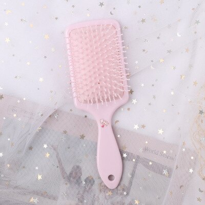 Pente de cabelo bonito estudante menina pente doméstico plástico encaracolado pente de cabelo celebridade cabeleireiro pente anti-estático massagem pente: color3