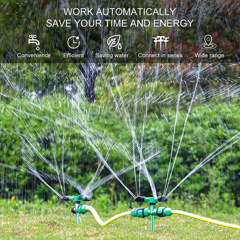 3 Pack Automatische 360 ° Roterende Gazon Sprinkler Verstelbare Bevloeiing Voor Gazon, Nursery & Gras Irrigatie, tuin Water S