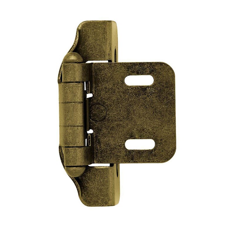 2pcs Probrico Self Close Kitchen Cabinet Hinges Antique Bronze Partial Wrap 1/4-Inch Overlay Cupboard Door Hinges for Furniture