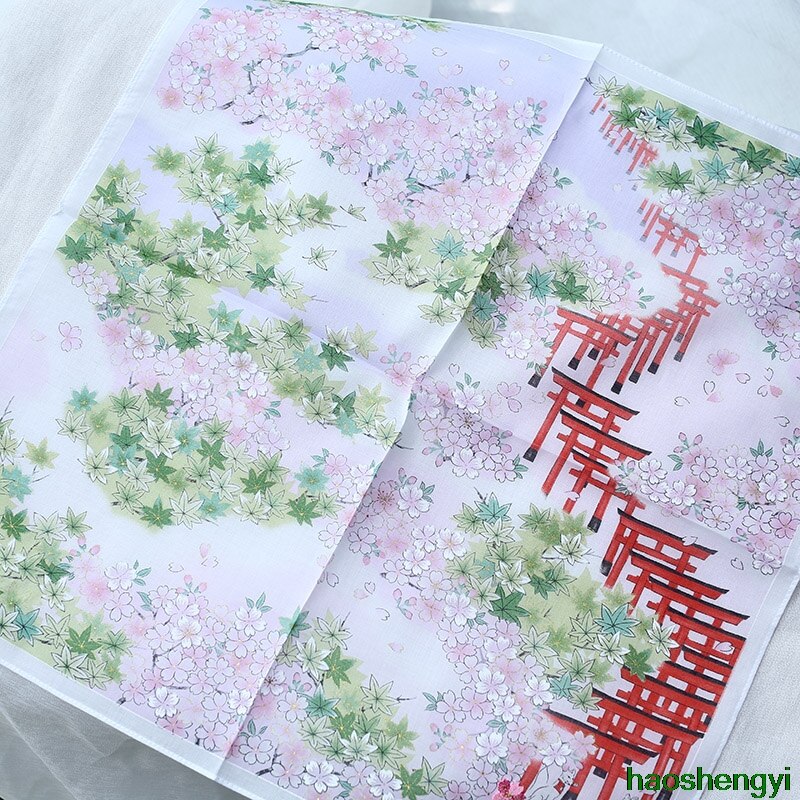 Goede Japanse Geborduurde Zakdoek, Dunne Zachte Hankerchief Vrouwen 48*48Cm,