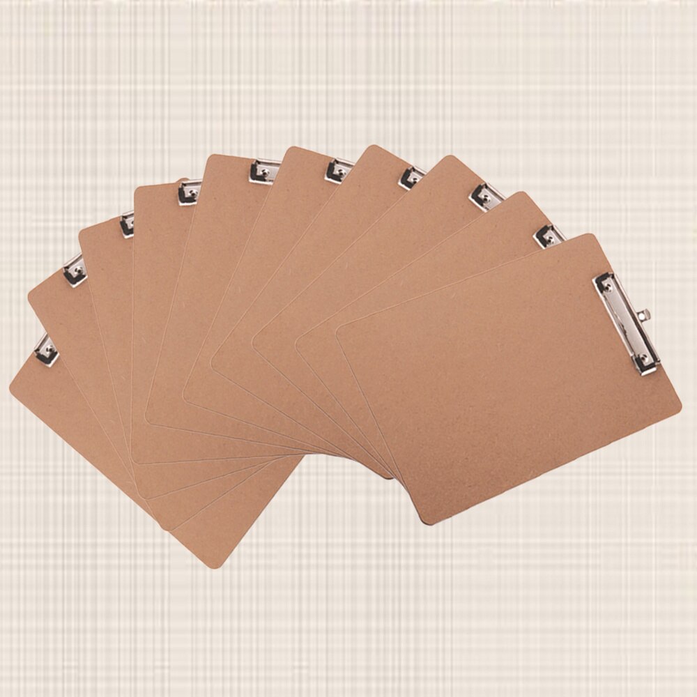 10Pcs Paper Holder Durable Practical Plastic A4 Size Clip Board Memo Folder Paper Holder for School Office Classroom