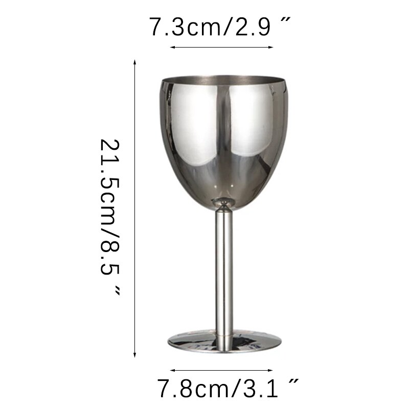 304 Stainless Steel Goblet Wine Glass Juice Drink Goblet Shatterproof Party Barware Large-Capacity Goblet Bar Accessories: 150ml