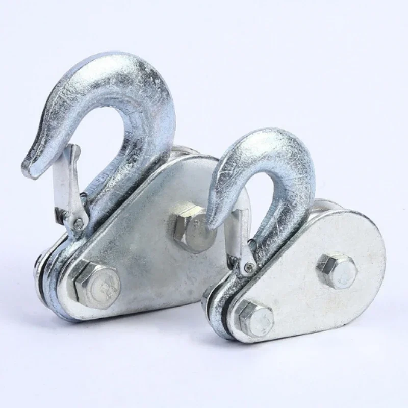 Electric Winch Hook Lifting Pulley High Strength Steel Wheel Lifting Rope Pulley Block Hook