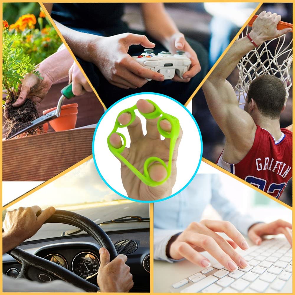 Pinza de mano de silicona expansor de dedo, ejercitador de fuerza para muñeca, bandas de resistencia del deportista para Fitness, 6 uds.