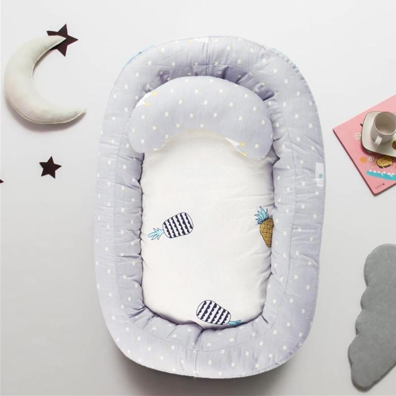 Myk baby rede seng reise barneseng flyttbar spedbarn sovende bomull vugge til bassinet avtagbar pute uavhengig tilpasningsevne