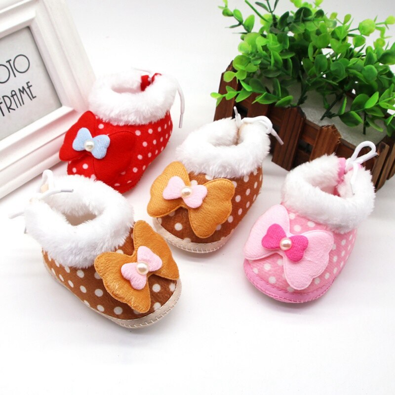 Winter Pasgeboren Baby Meisje Prinses Winter Dot Laarzen Eerste Wandelaars Zachte Zolen Baby Peuter Kinderen Meisje Plus Fluwelen Schoeisel Shoes2