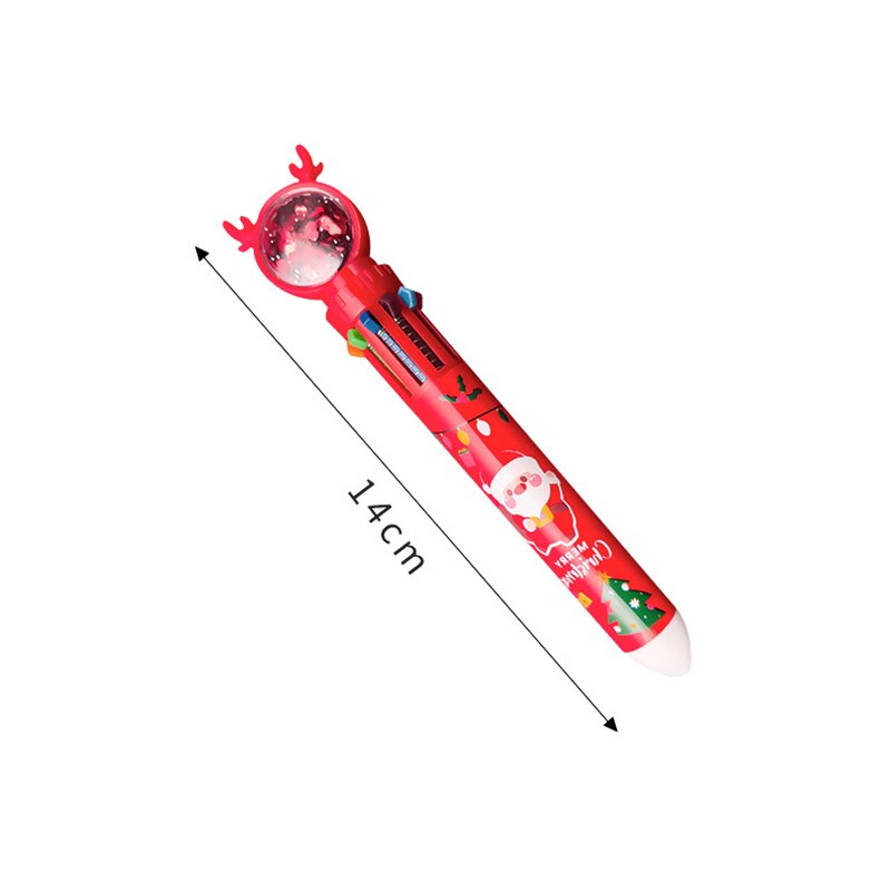 2022 Multicolor Ballpoint Pen Xmas Theme Printed 10 Colors Cute Cartoon Retractable Ballpoint Pens School Office Supply Paint