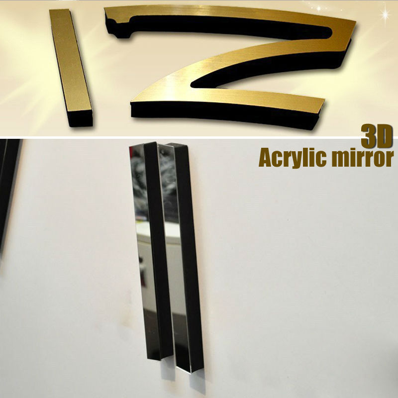 Large Wall Clock Quartz 3D DIY Big Watch Decorative Kitchen Clocks Acrylic Mirror Sticker Oversize Wall Clocks Home Letter Decor