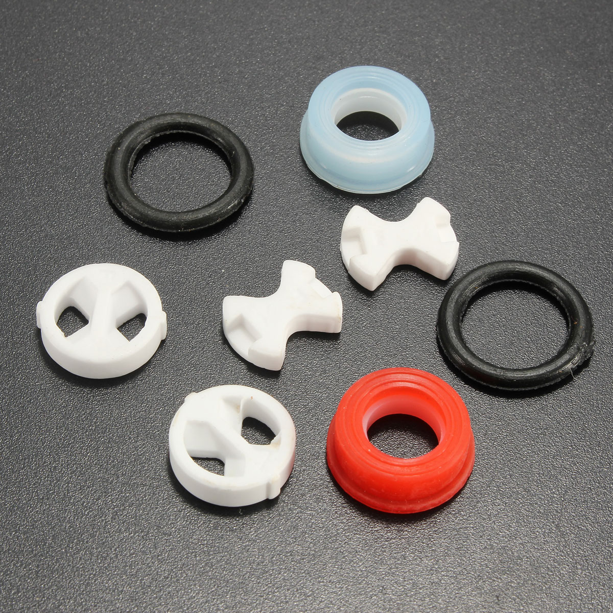8Pcs Ceramic Disc Silicon Washer Insert Turn Replacement 1/2" For Valve Tap