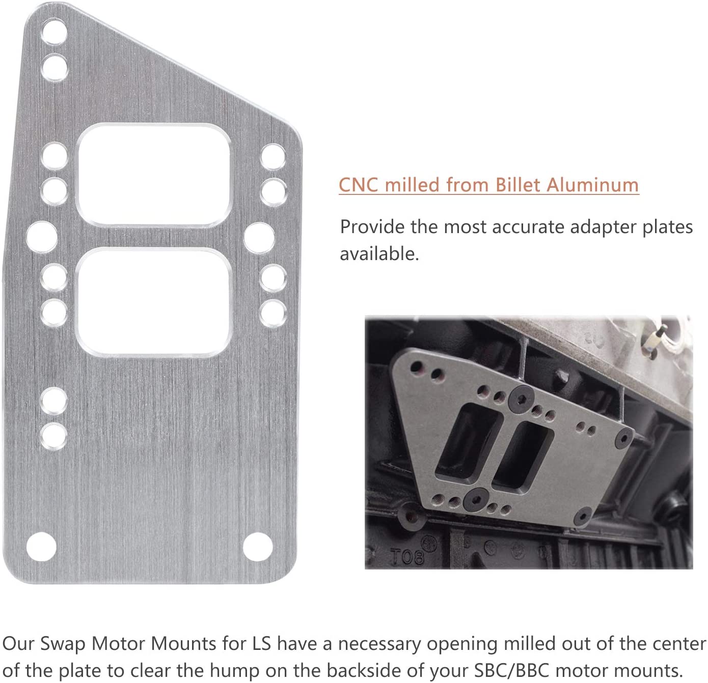 Universal Motor Mount Adapter Plate Swap Bracket Small Block LS Conversion Adjustable LS1 LS3 LS2 LQ4 LQ9 LS6 L92 L99 L33 LR4