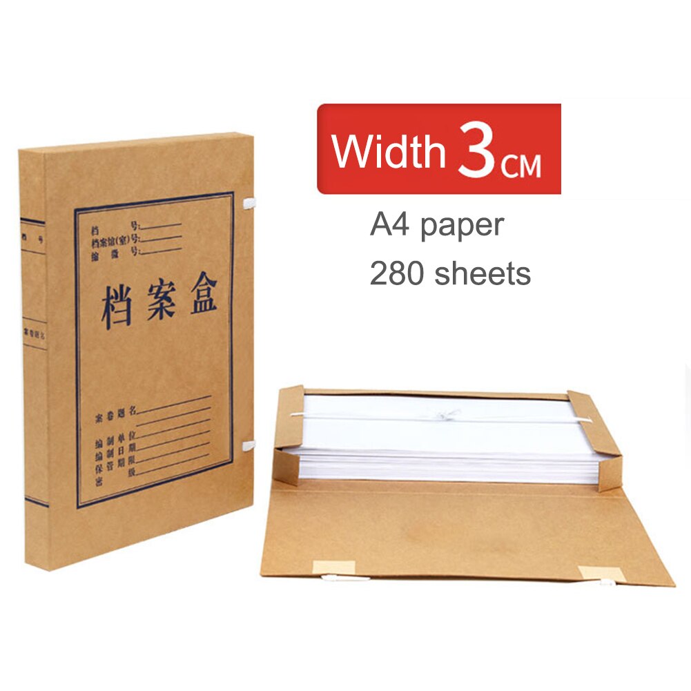 Bærbar  a4 papir dokumentfil kasse opbevaringspose filer mappe letvægts organisator filkasse skolekontorartikler: Bredde 3cm