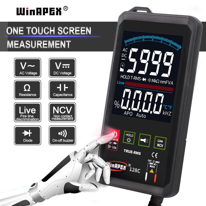 Digital Multimeter Smart Touch Screen DC Analog Bar True RMS Tester 6000counts multimetro Transistor Capacitor NCV Testers Meter