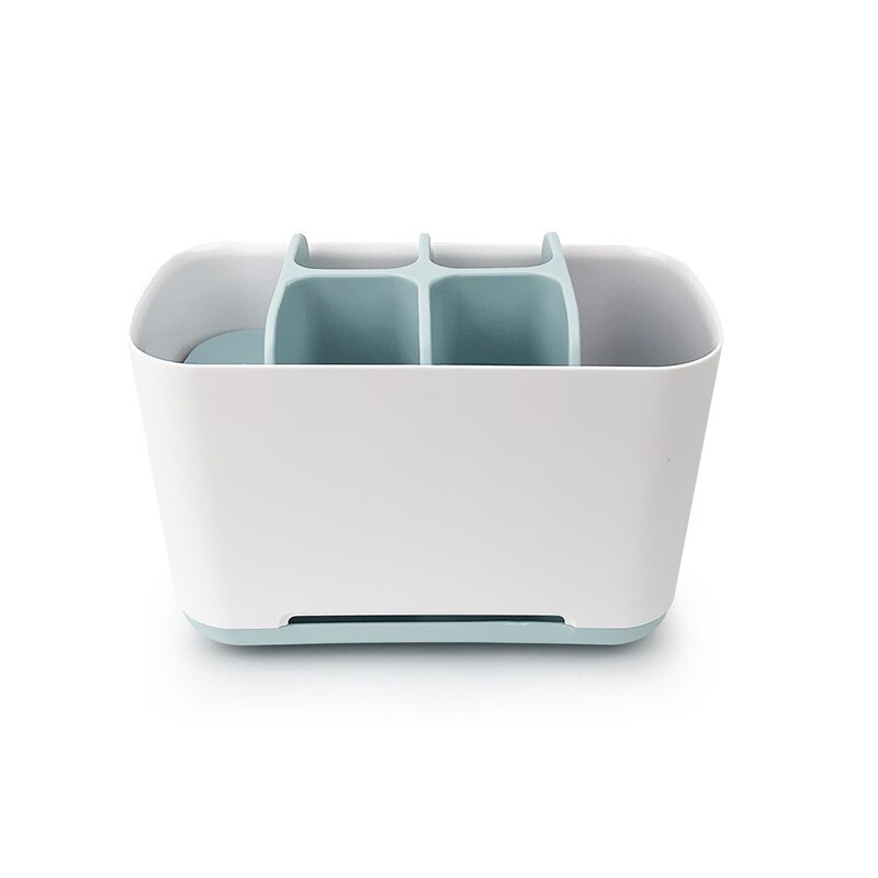 5 En 1 cepillo de dientes pasta de dientes funda, soporte brocha de maquillaje de afeitar soporte de cepillo de dientes eléctrico caja de almacenamiento para baño organizador soporte: Blue L