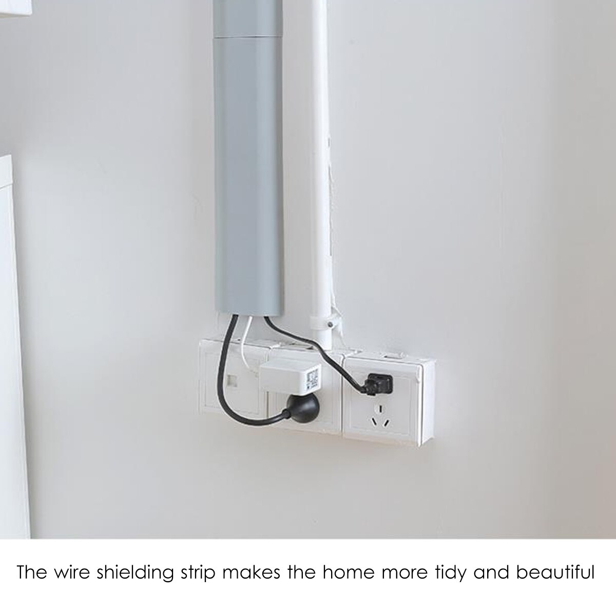 PP Raceway Wall Cord Duct Cable Cover Cable Fixer Management Electric Cache Cable Channel Wire Clip Manager Cover Organizer