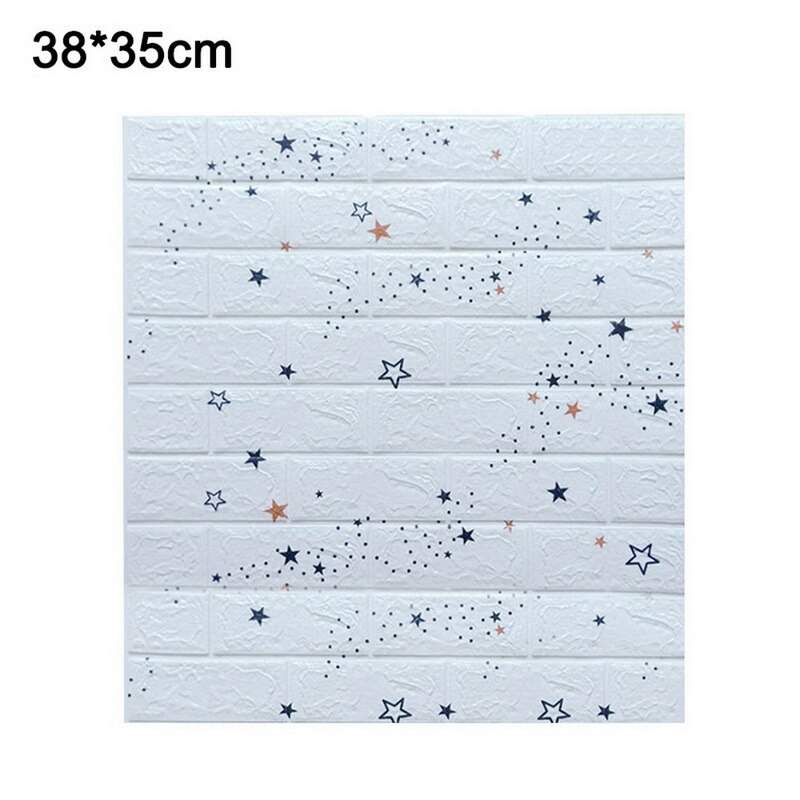 1pcs 3D Brick Wallpaper Waterproof Waterproof Contact Paper Doors For Living Room Bedroom Background Foam Wall Decoration: Gypsophila white