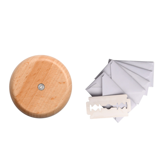 Bread Bakery Lame Tools Wooden Scraper Bread Knife/Slicer/Cutter Dough bakery stone Scoring Lame with Blades Arc Curved Knife: Zelkova