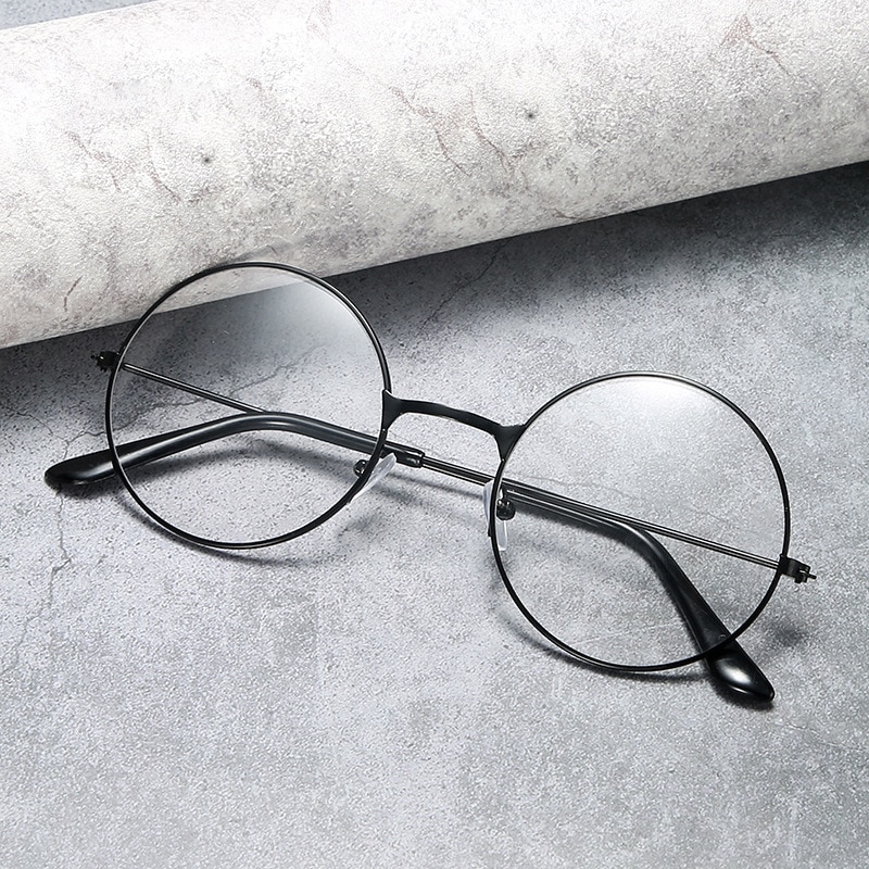 Monture de lunettes rondes en métal Vintage pour femmes et hommes, montures pour lunettes optiques, couleur or/noir/argent, accessoires lunettes