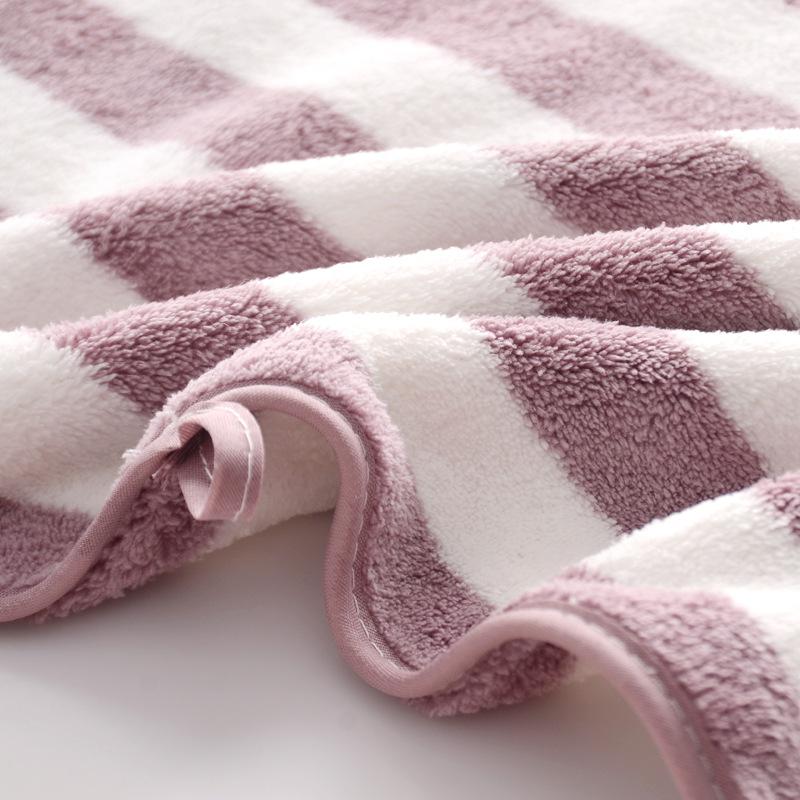 Gestreepte badhanddoeken voor volwassenen, zachte absorberende handdoeken van polyester, handdoek voor thuis, familiebadhanddoeken, handdoeken voor in de badkamer